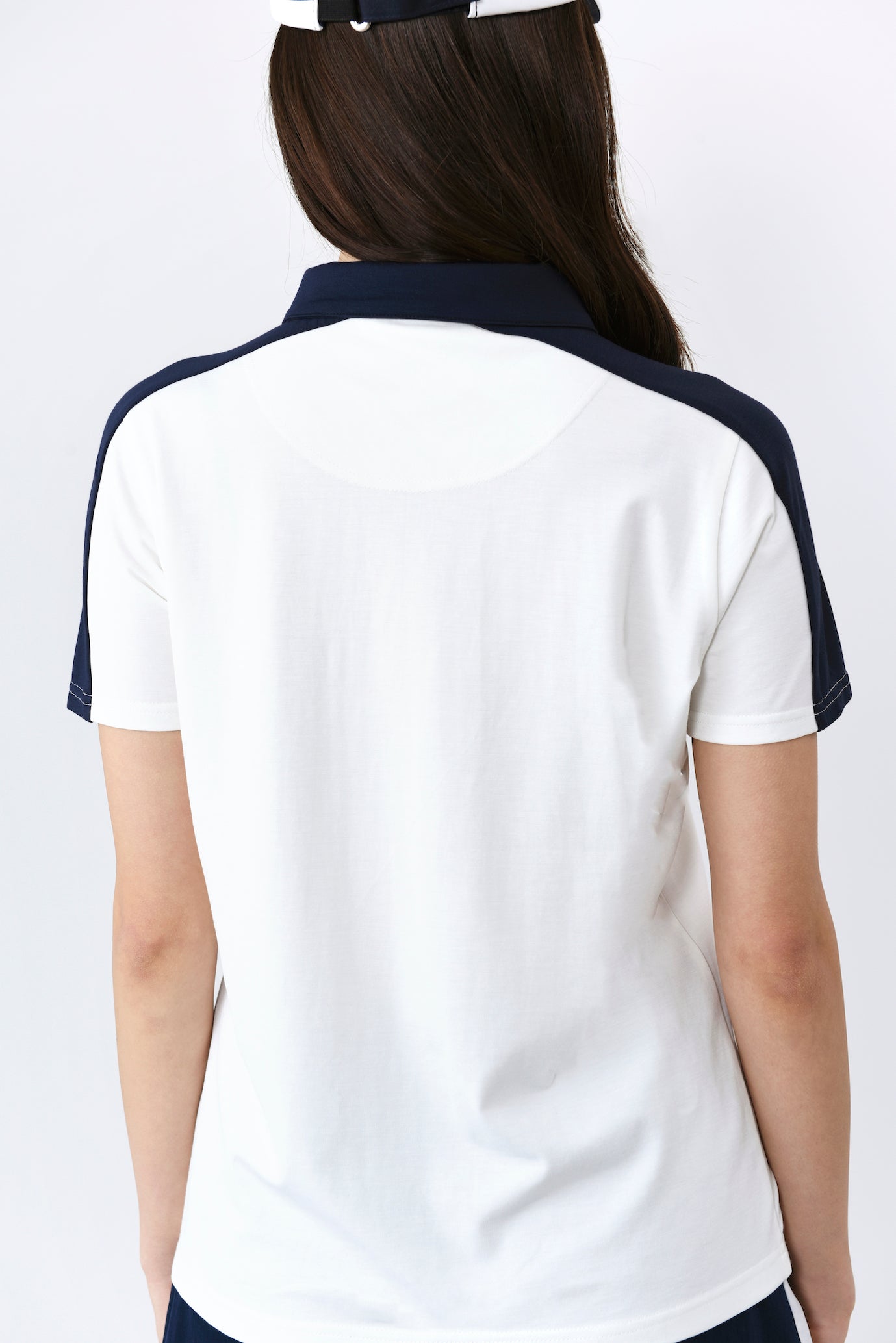 Short sleeve bicolor half zip shirt (801J1056)