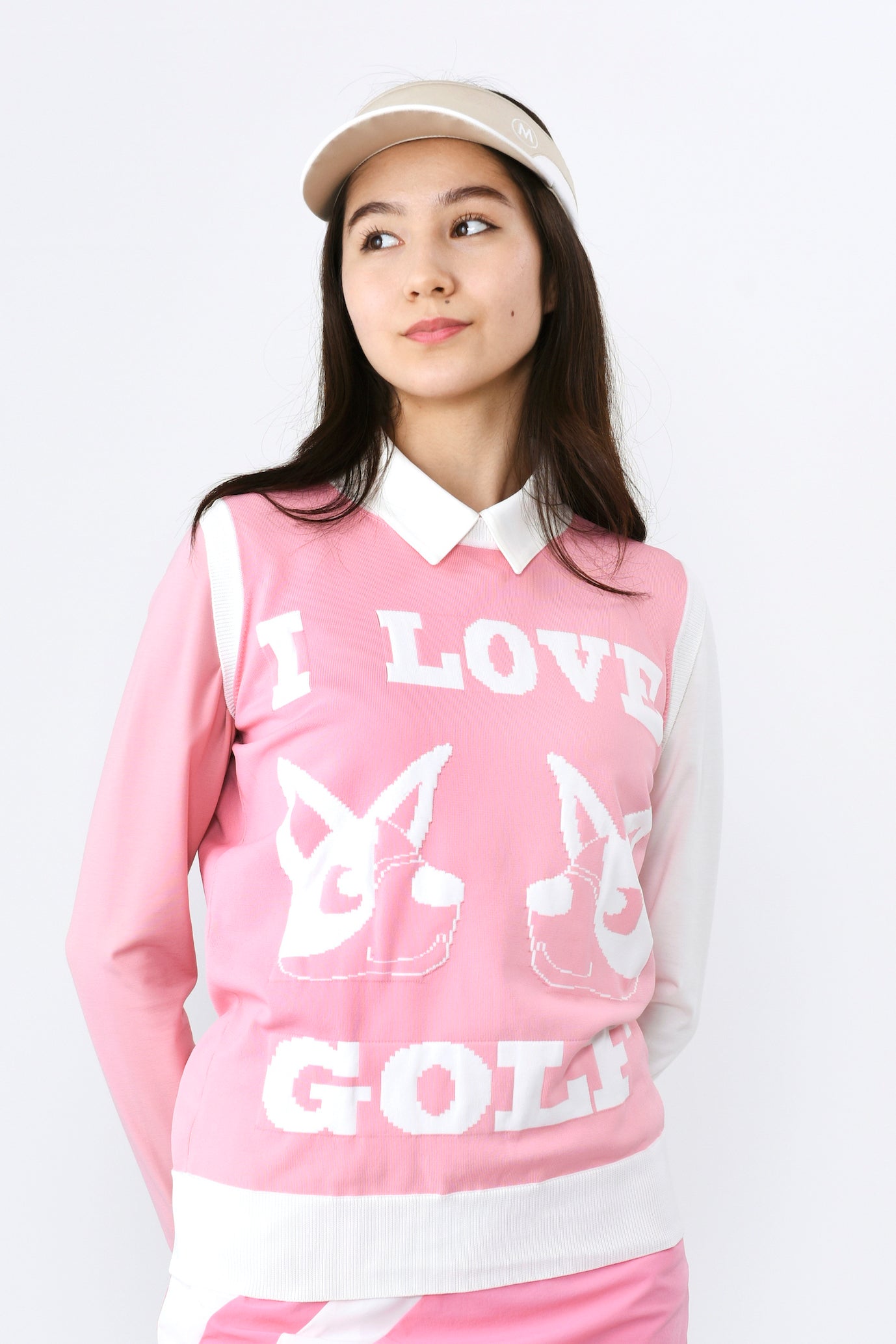 I LOVE GOLF UMOモチーフクルーネックベスト(801J1352)