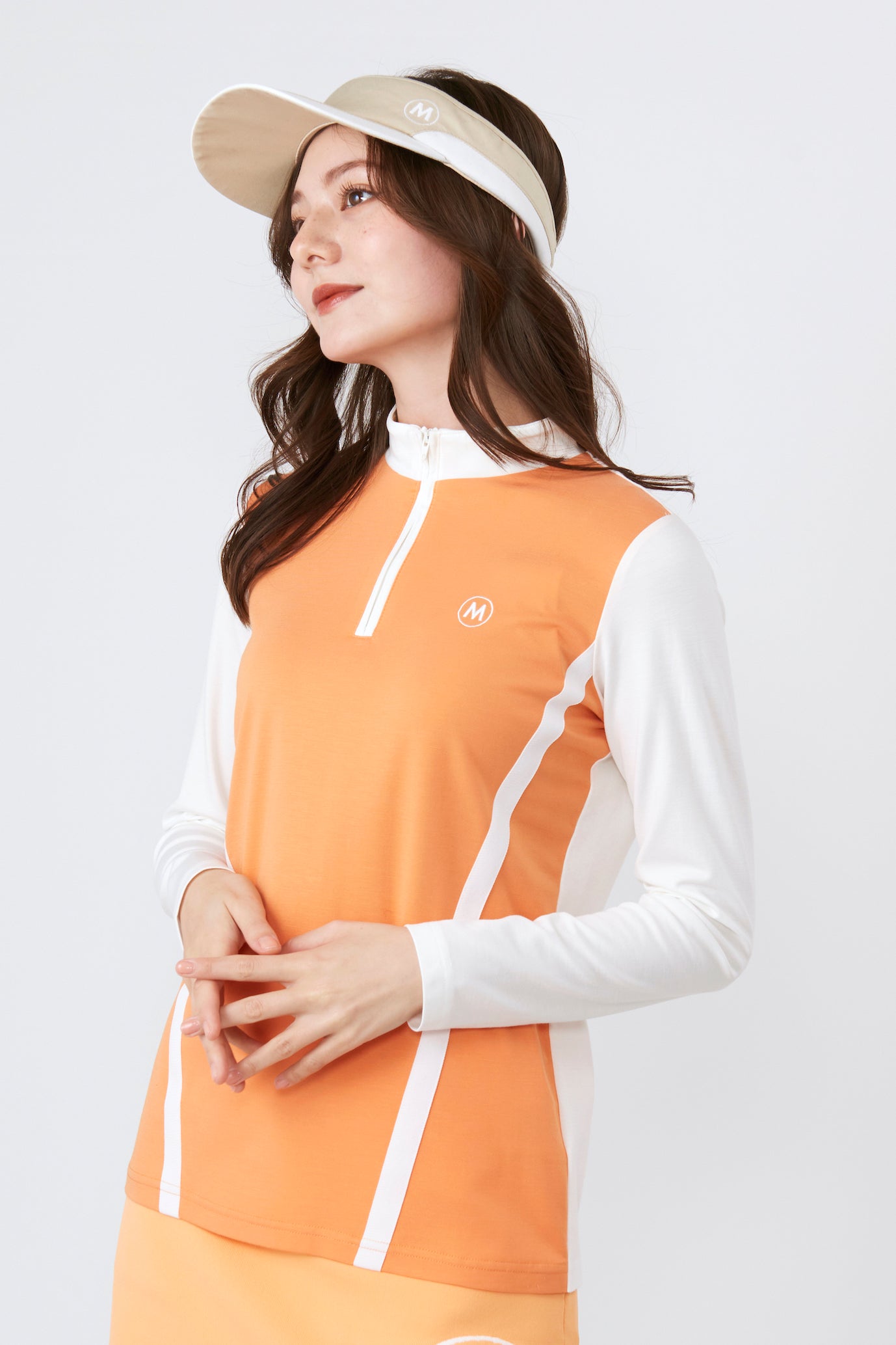 Long sleeve high tension bias line half zip pullover (801J2450)