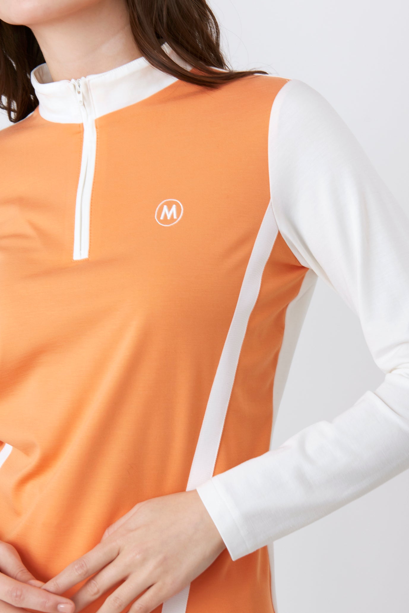 Long sleeve high tension bias line half zip pullover (801J2450)