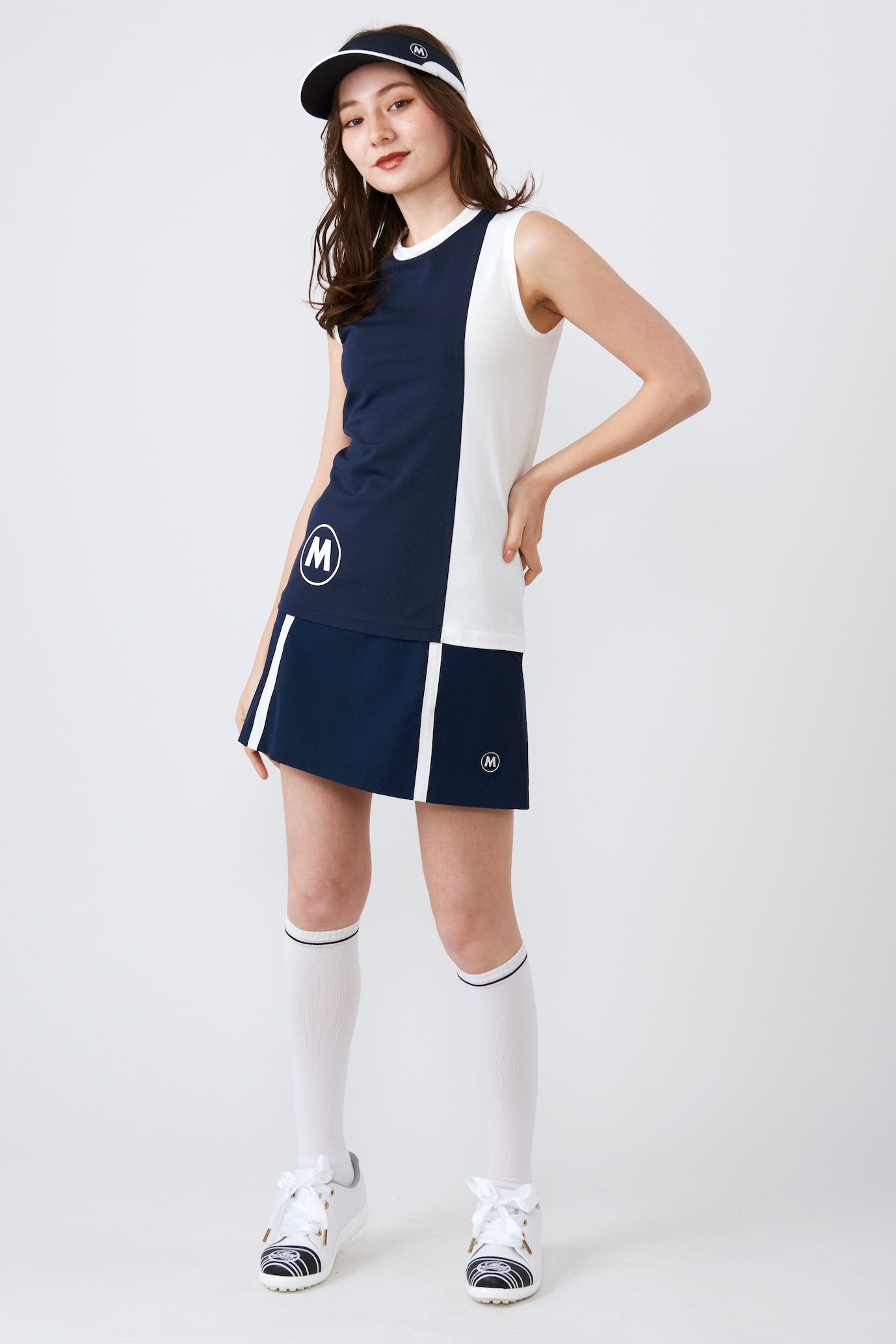 ノースリーブ ハイテンション アシンメトリー プルオーバー(801J3456)