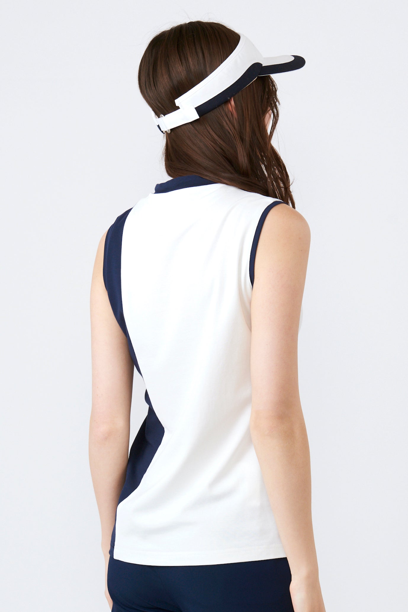 ノースリーブ ハイテンション アシンメトリー プルオーバー(801J3456)