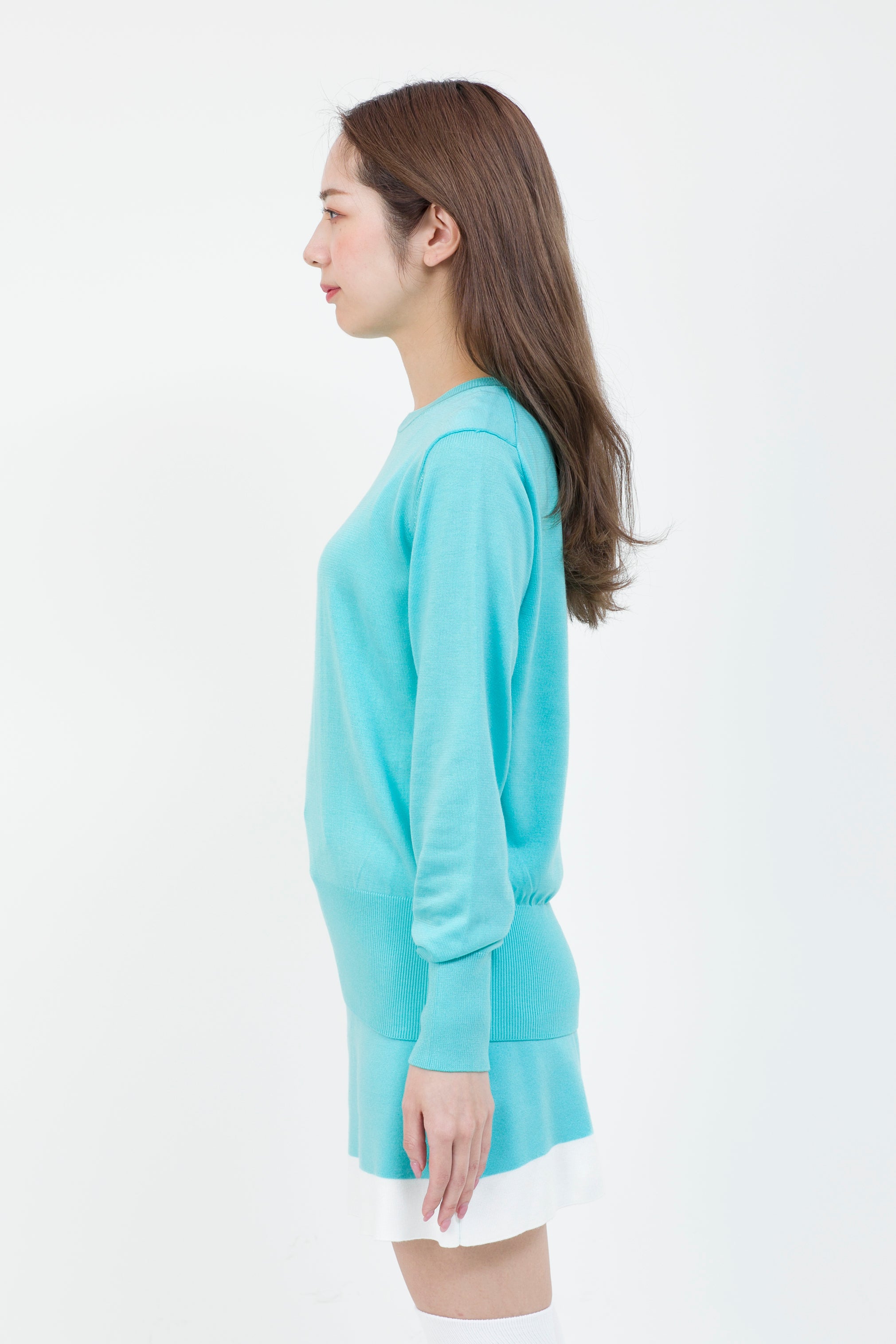 Intarsia long sleeve logo knit (701H6224)
