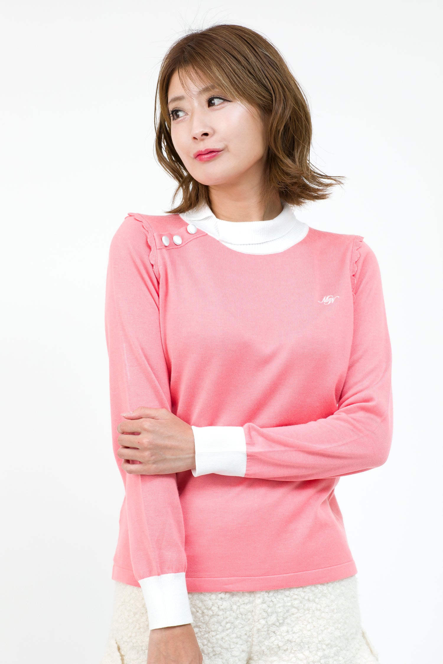 변형 칼라 긴팔 니트(701H8220K)