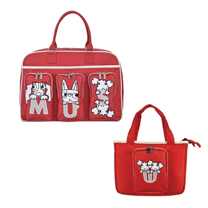 [Set of 2 to choose from] Sagara embroidery character series 2-piece set of colors to choose from (Boston bag &amp;amp; cart pouch)