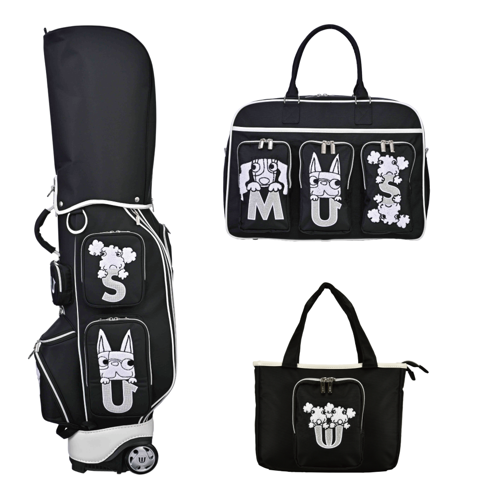 [3-piece set to choose from] Sagara embroidery character series 3-piece color set to choose from (caddie bag: black)