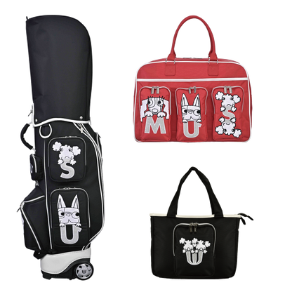 [3-piece set to choose from] Sagara embroidery character series 3-piece color set to choose from (caddie bag: black)