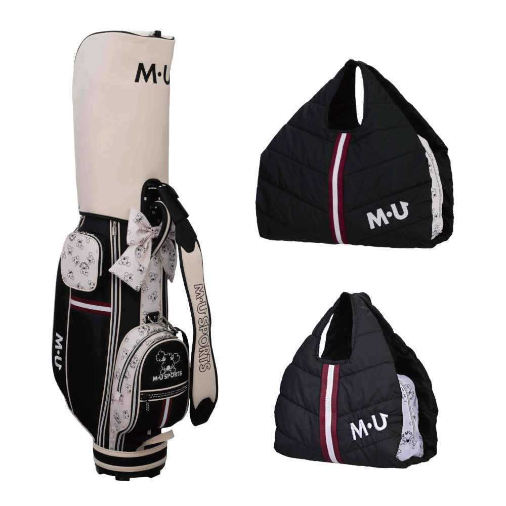 [3-piece set to choose from] Character all-over pattern series 3-piece color set to choose from (caddie bag: black)