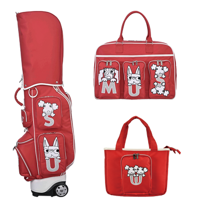 [Set of 3 to choose from] Sagara embroidery character series 3-piece set of colors to choose from (caddie bag: red)