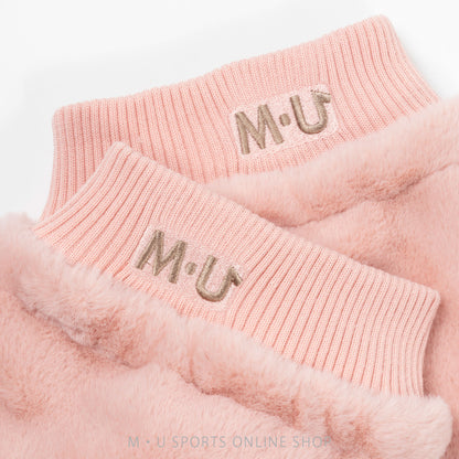 [Flush Set] Boar Stole &amp;amp; Boar Leg Warmer 2-piece Set (Ivory &amp;amp; Pink)