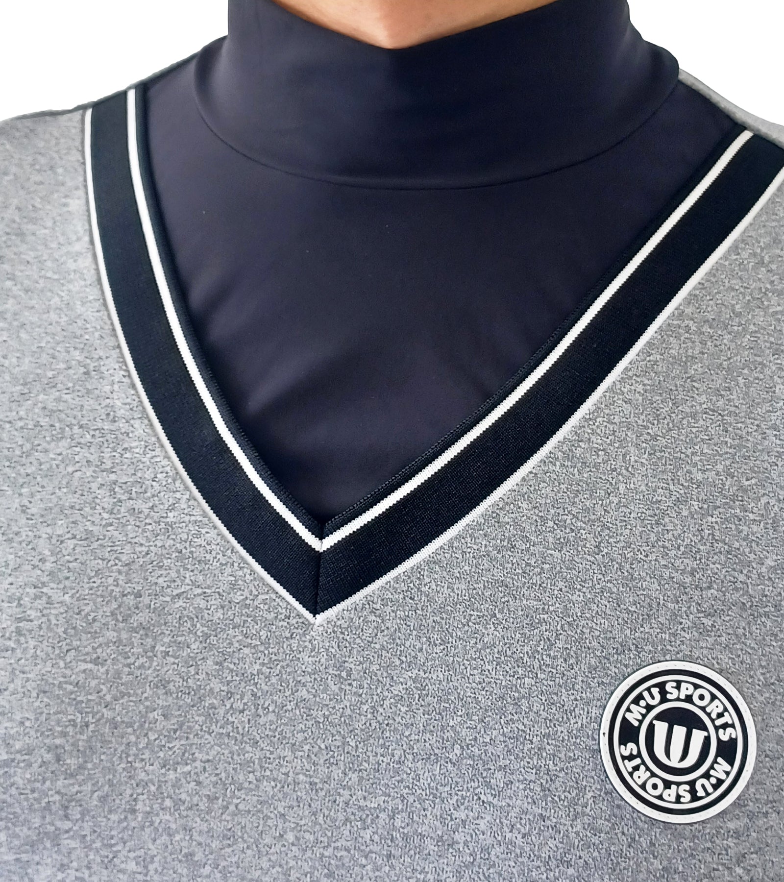 メンズ長袖フェイクレイヤープルオーバー