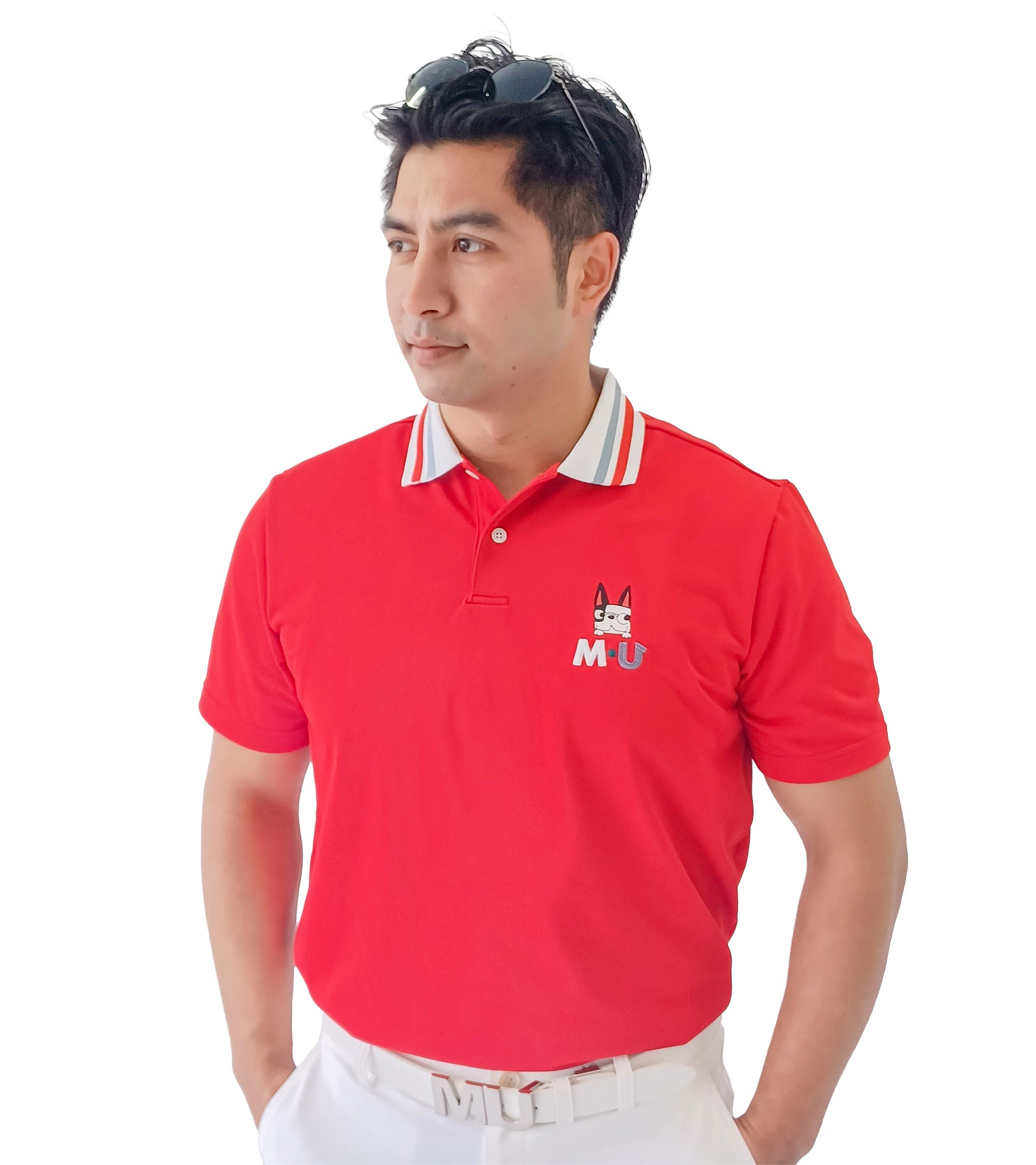 半袖スキッパー衿メンズポロシャツ