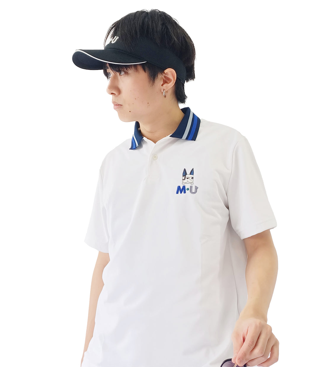 半袖スキッパー衿メンズポロシャツ