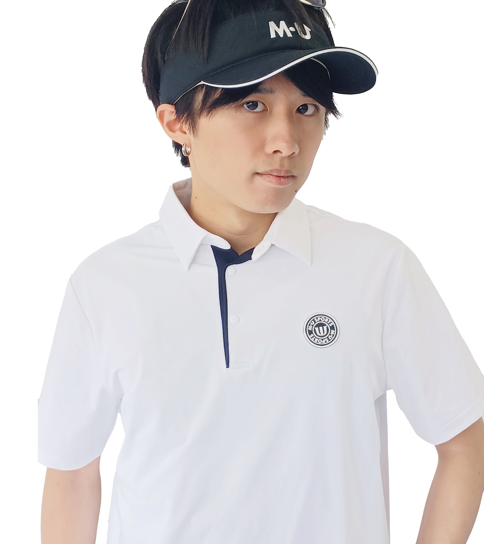 短袖後背網眼男襯衫