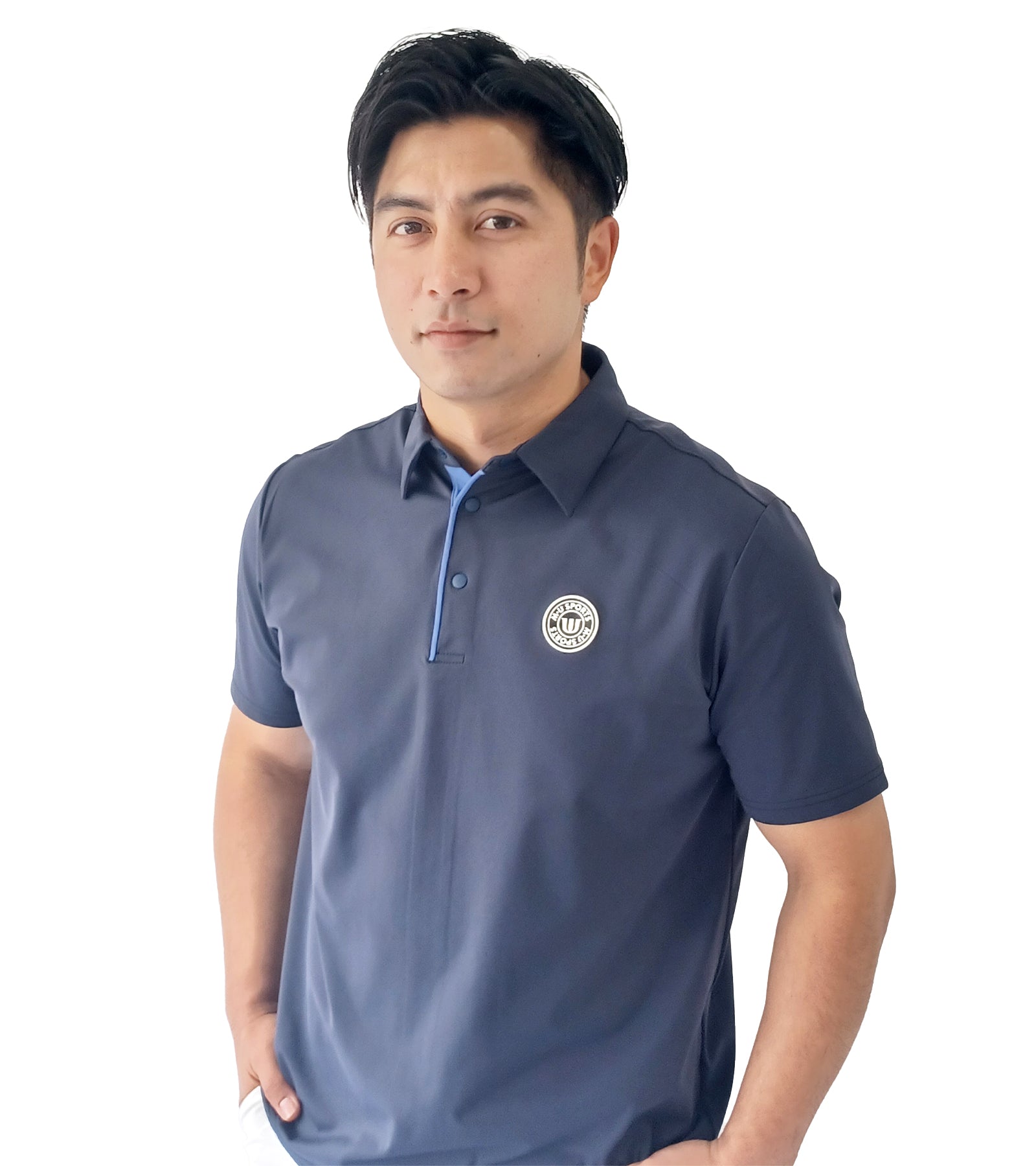短袖後背網眼男襯衫