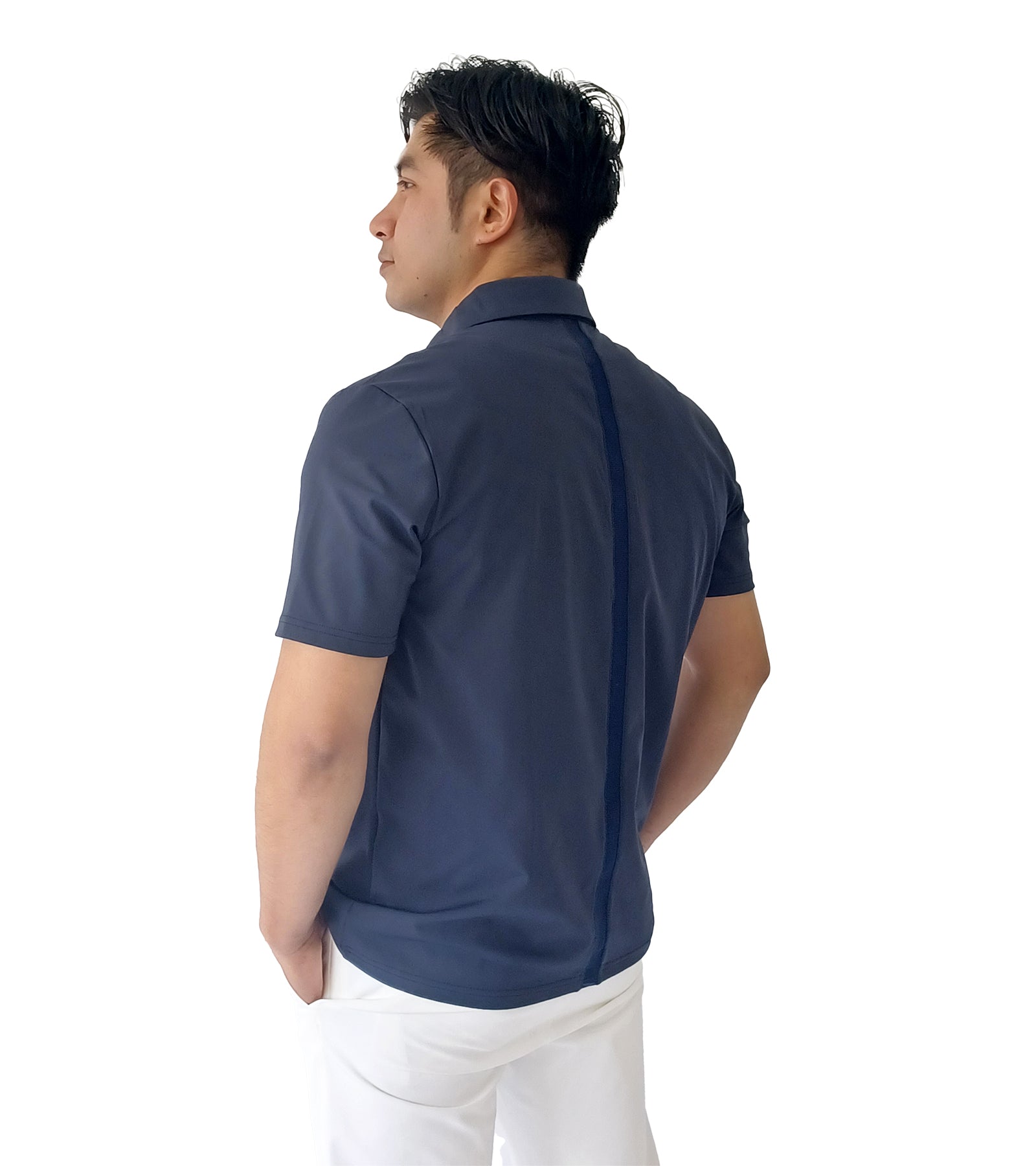 半袖バックメッシュメンズシャツ