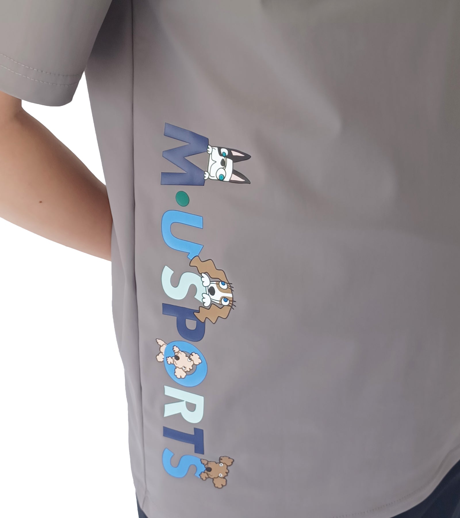 メンズ半袖モックネックプルオーバー