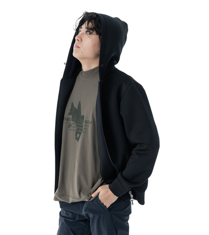 メンズワッペン切替フードパーカー