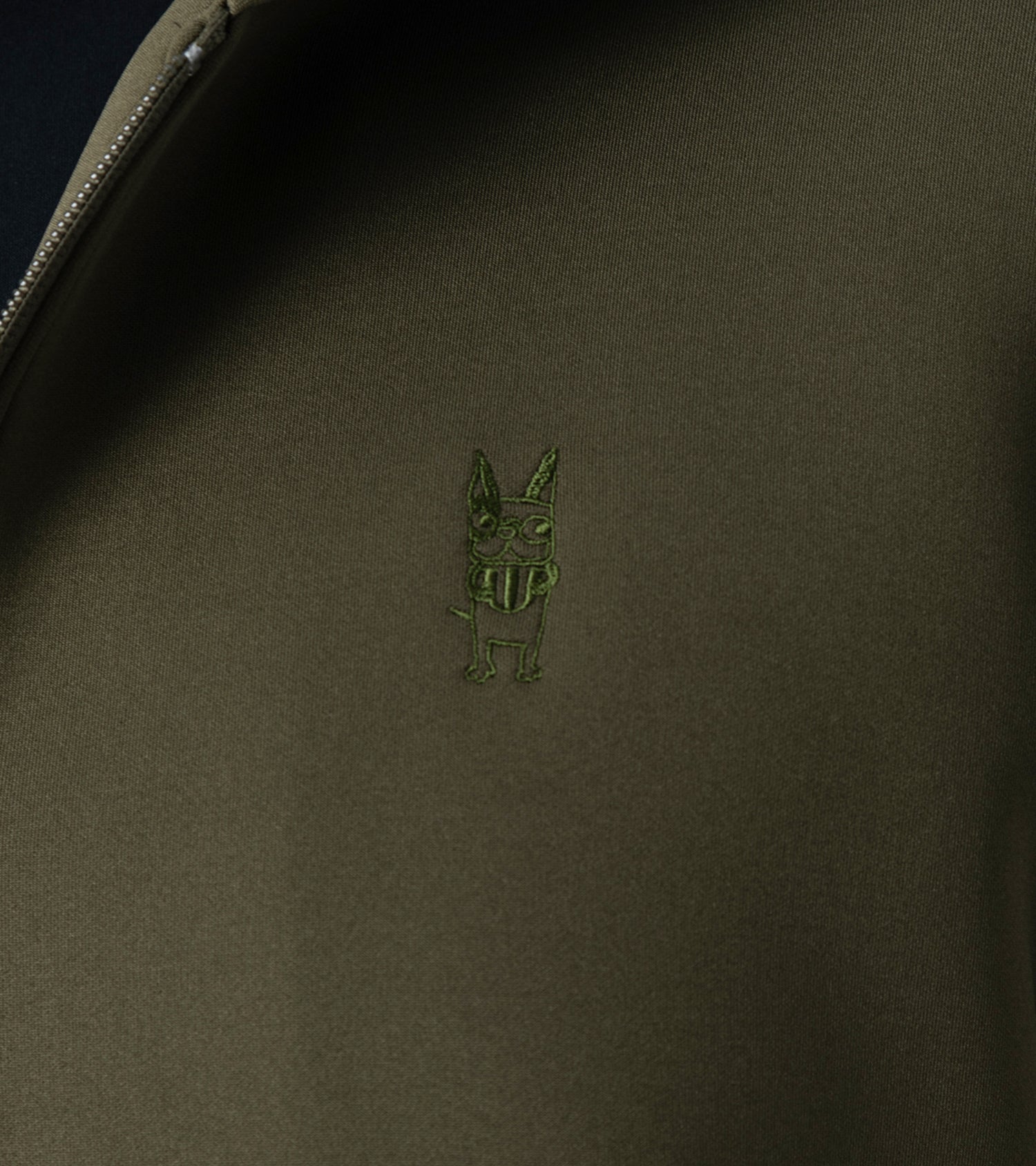 メンズワッペン切替フードパーカー