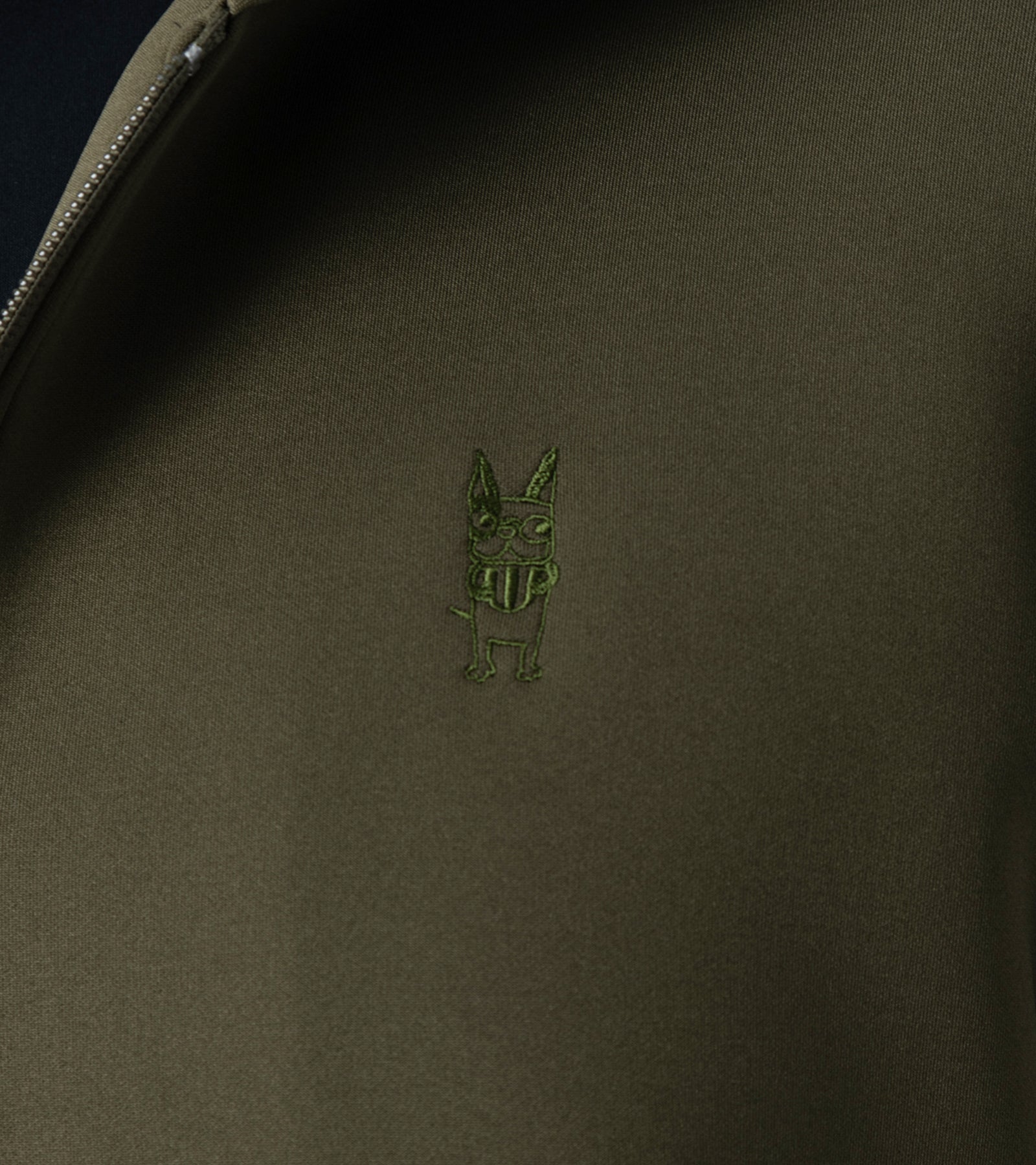 メンズワッペン切替フードパーカー