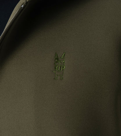 メンズワッペン切替フードパーカー