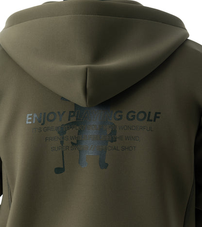 メンズワッペン切替フードパーカー