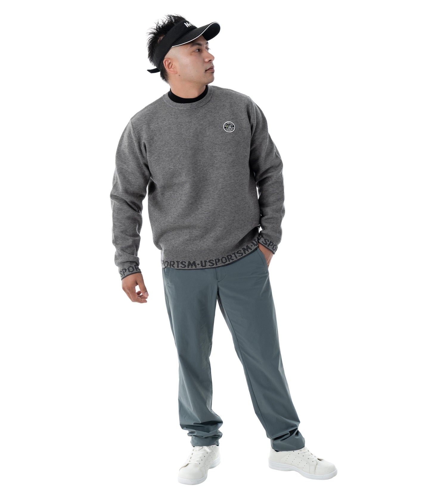 アーモスイングメンズインターシャニット