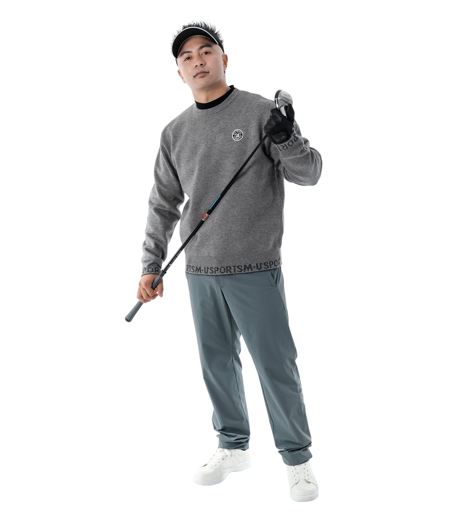 アーモスイングメンズインターシャニット