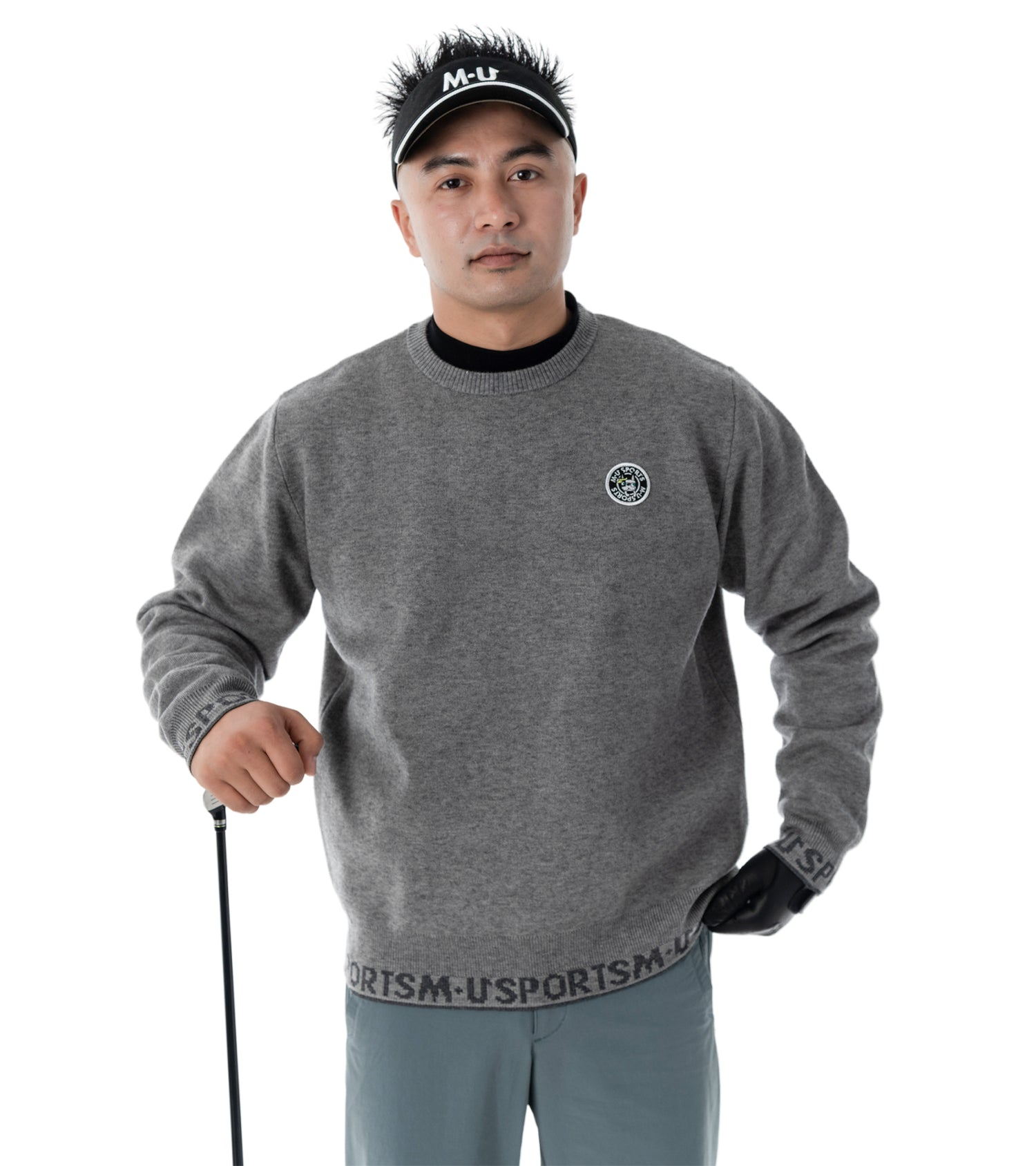 アーモスイングメンズインターシャニット