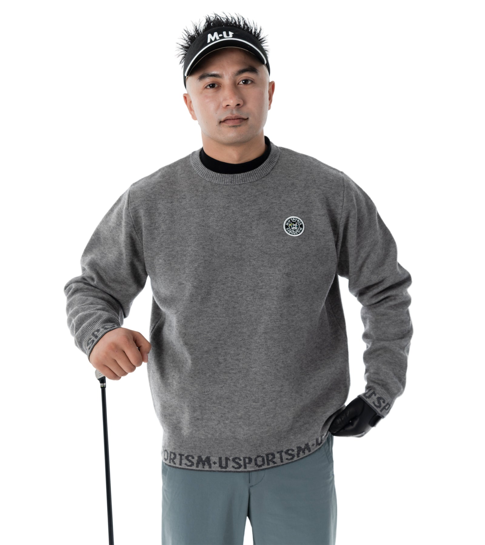 アーモスイングメンズインターシャニット