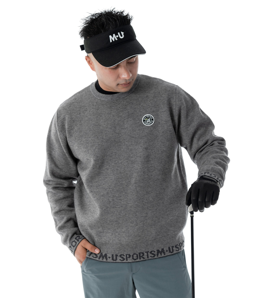 アーモスイングメンズインターシャニット