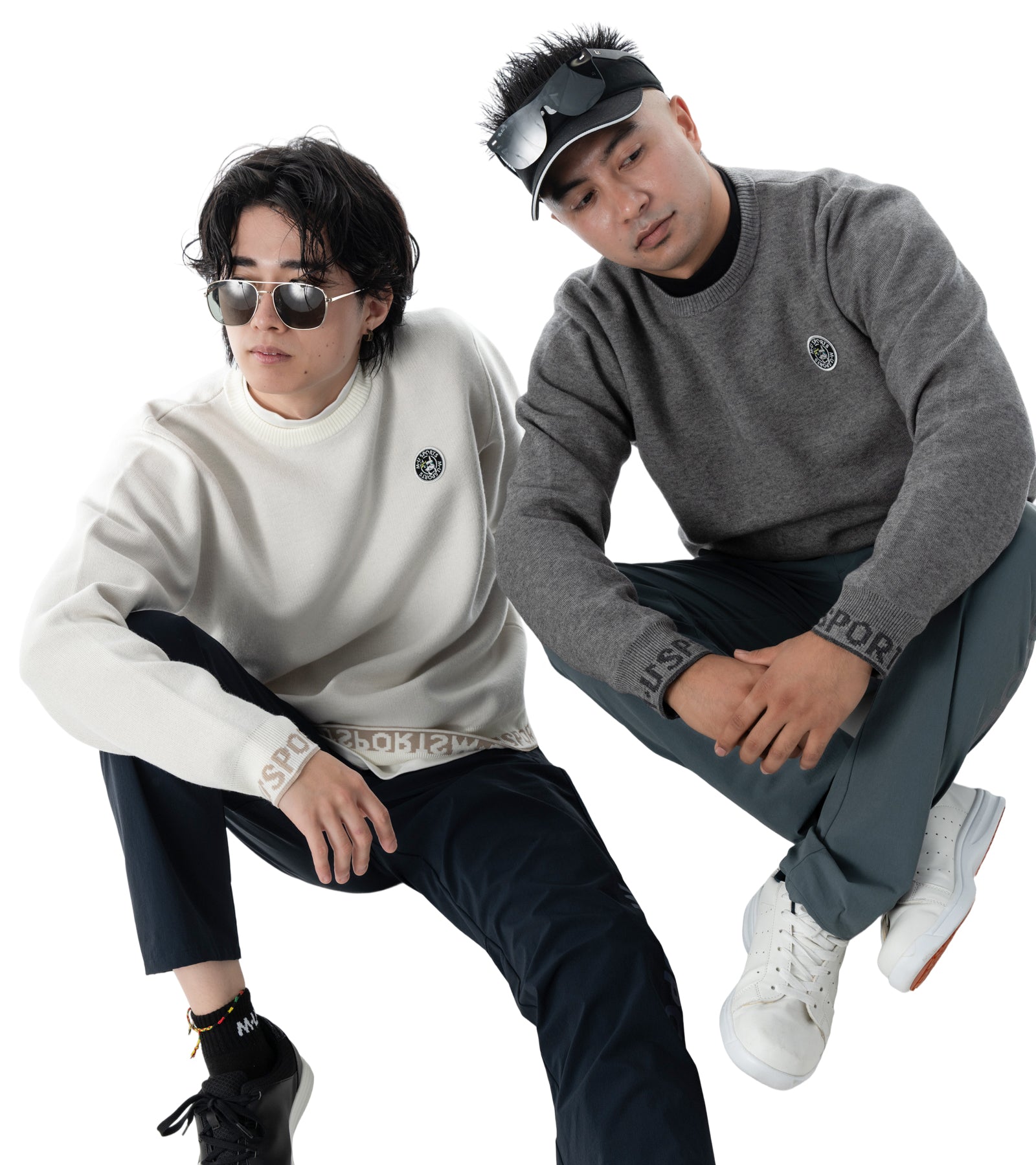 アーモスイングメンズインターシャニット