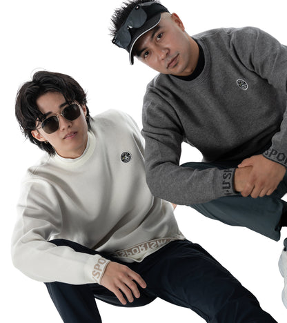 アーモスイングメンズインターシャニット