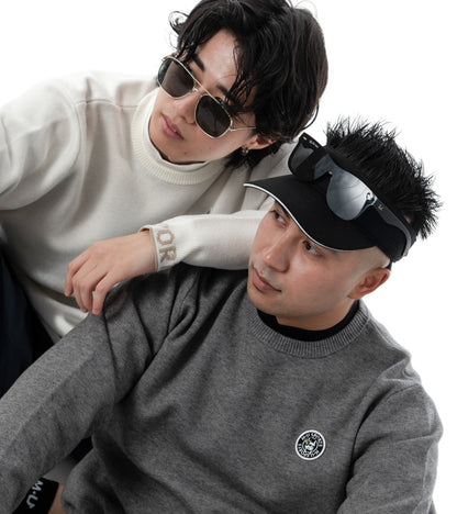 アーモスイングメンズインターシャニット