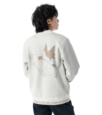 アーモスイングメンズインターシャニット