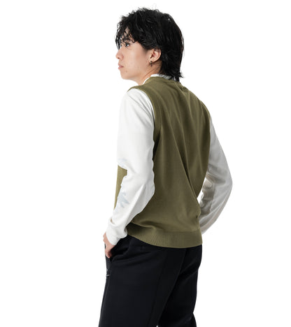 アーモ同色編み柄メンズベスト