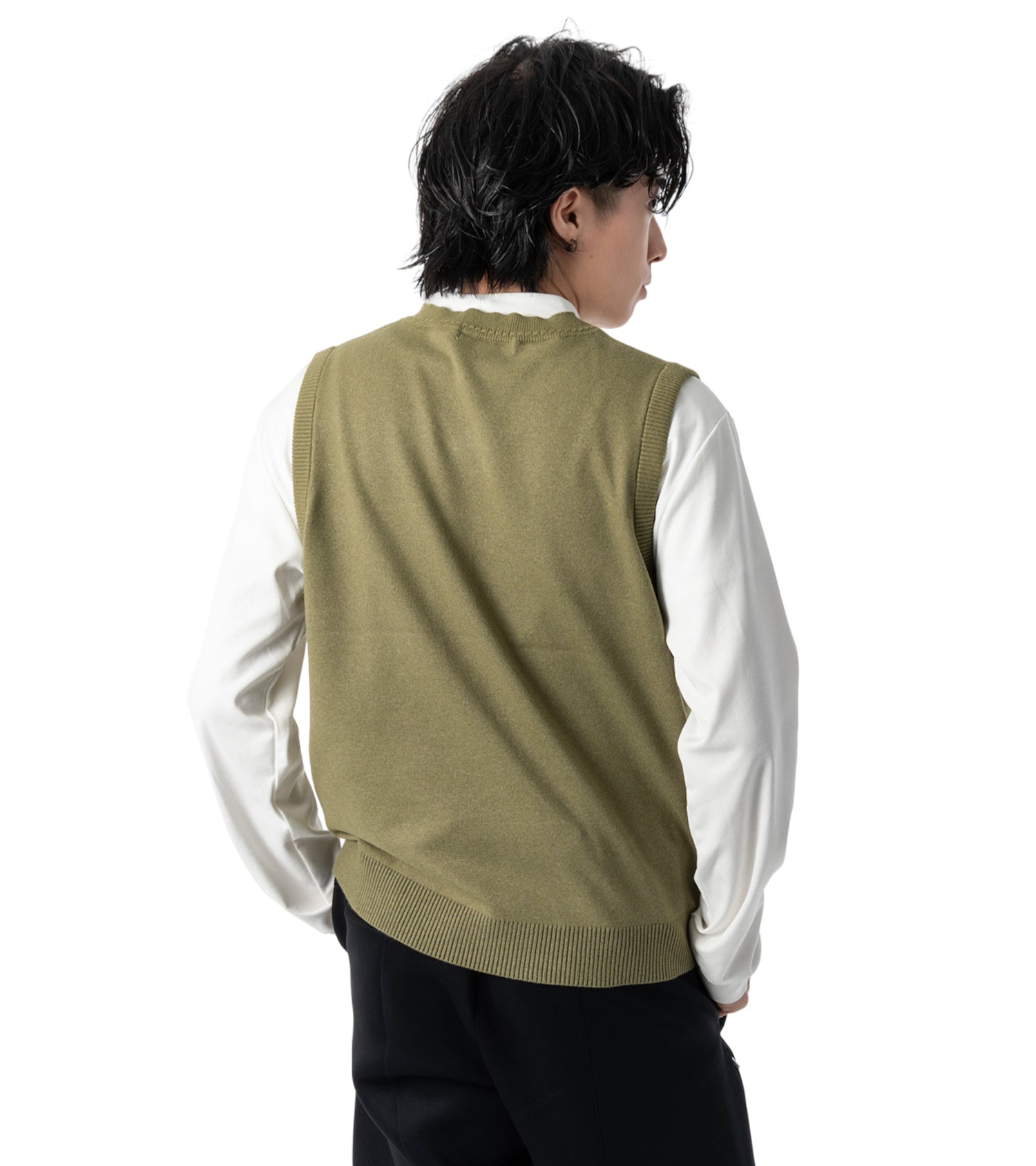 アーモ同色編み柄メンズベスト