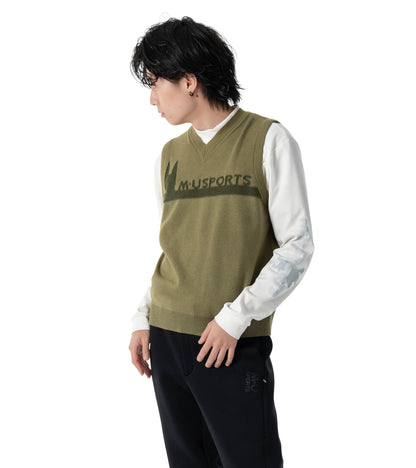 アーモ同色編み柄メンズベスト