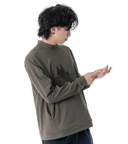メンズアーモシルエット長袖モックネック