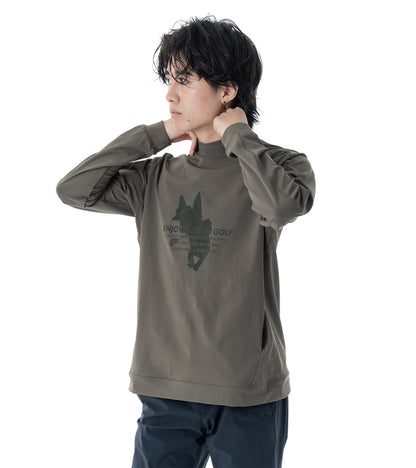 メンズアーモシルエット長袖モックネック