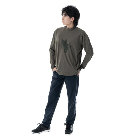 メンズアーモシルエット長袖モックネック