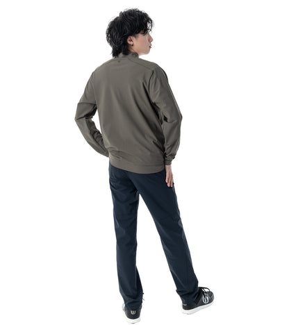 メンズアーモシルエット長袖モックネック