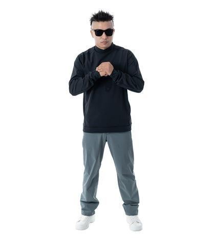 メンズアーモシルエット長袖モックネック