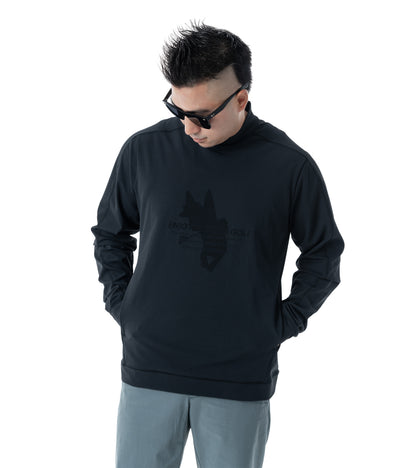 メンズアーモシルエット長袖モックネック