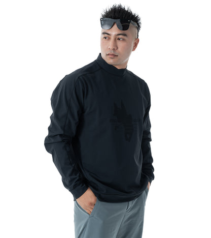 メンズアーモシルエット長袖モックネック