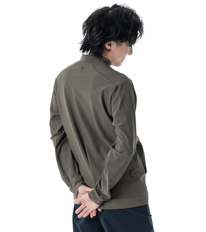 メンズアーモシルエット長袖モックネック