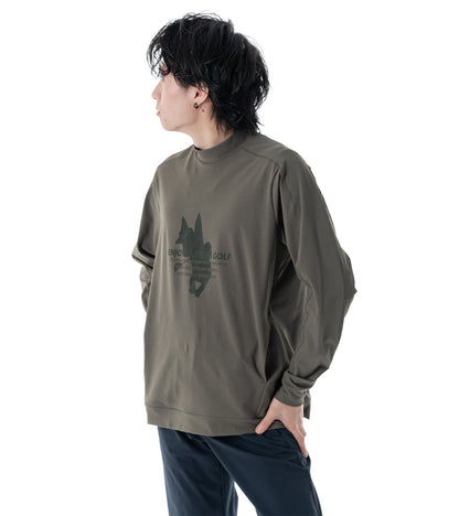 メンズアーモシルエット長袖モックネック