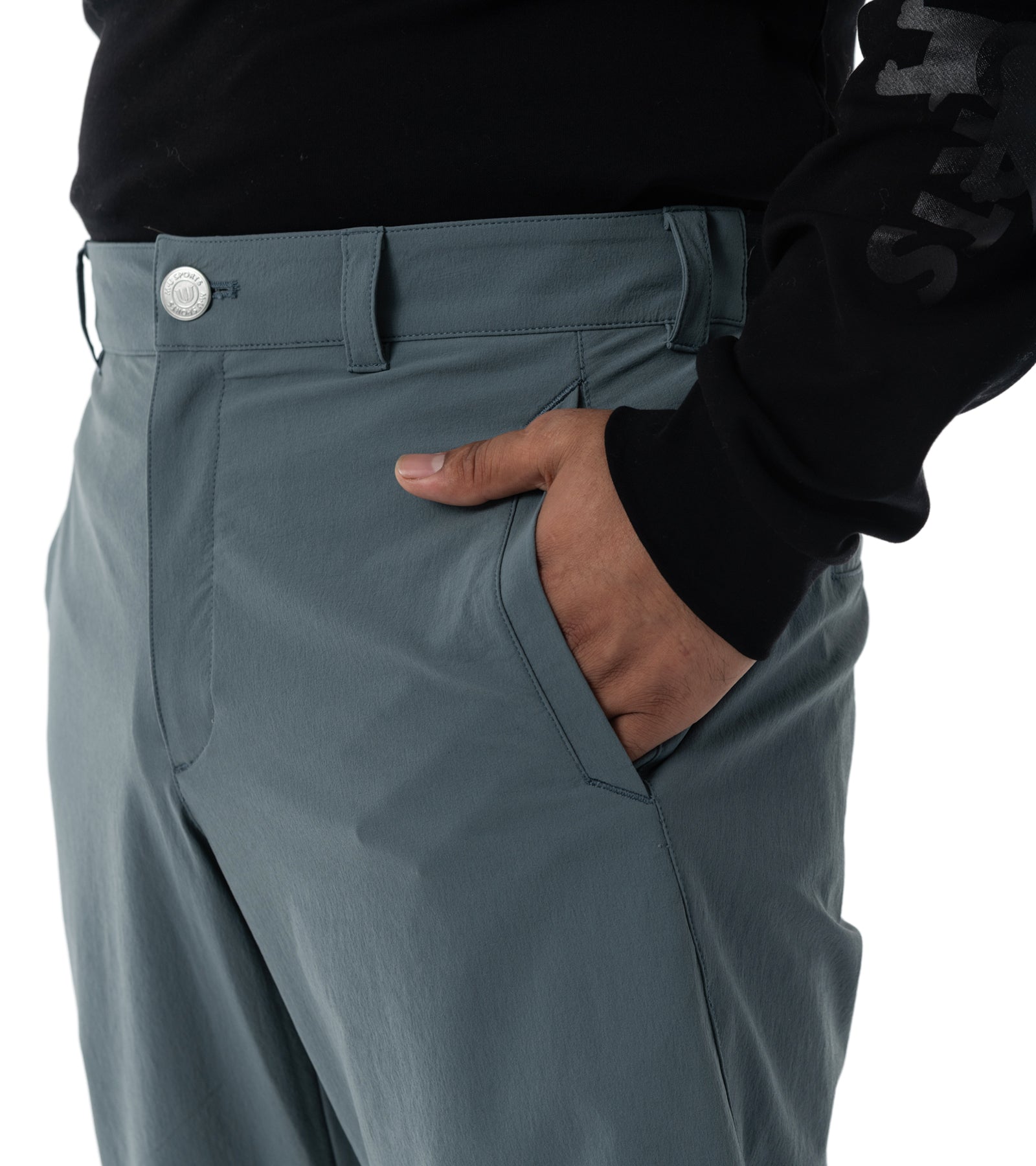 メンズスリム切替パンツ