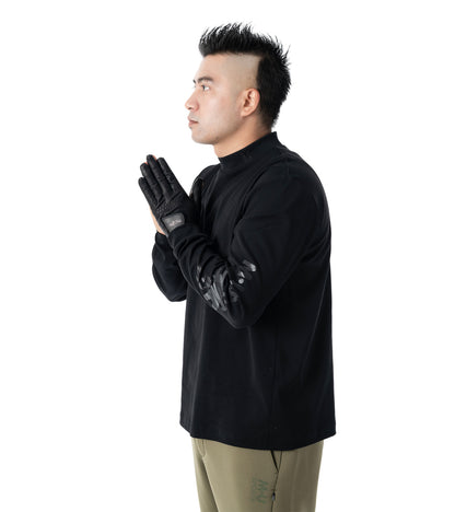 メンズ長袖モックネック