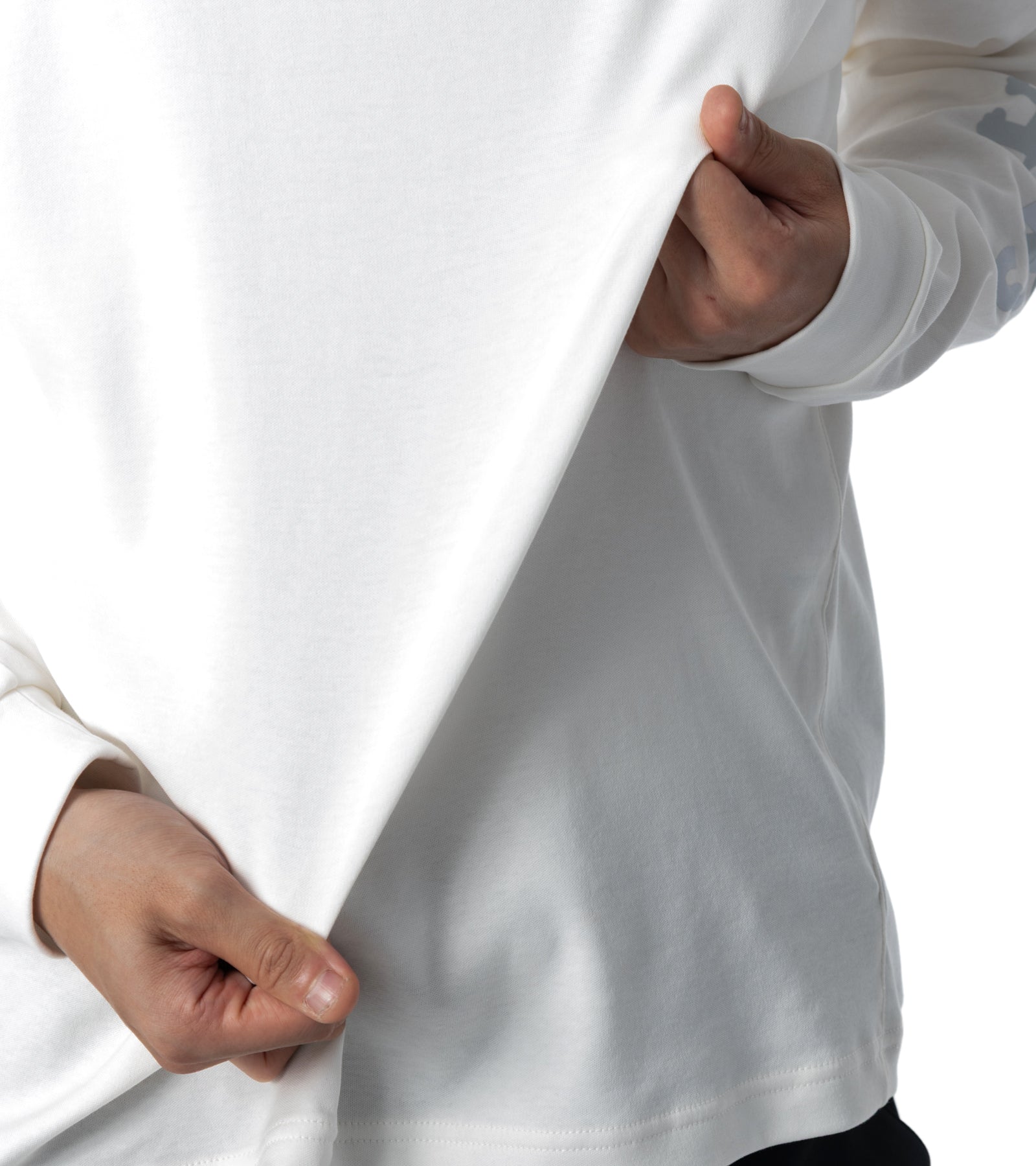 メンズ長袖モックネック